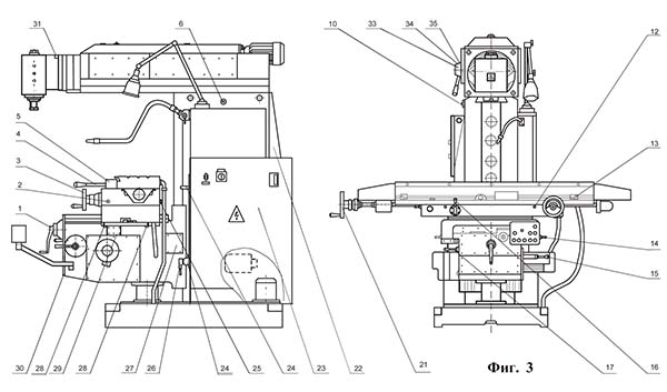 Розташування органів керування фрезерным верстатом ФВ-321М